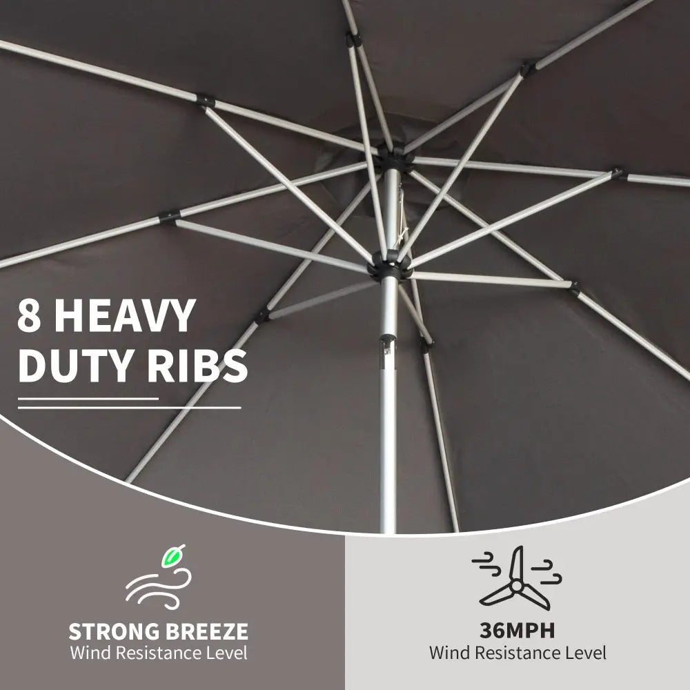 Patio Umbrella, Outdoor Table Umbrella with Push Button Tilt and Crank, UV Protection Waterproof Market Sun Umbrella