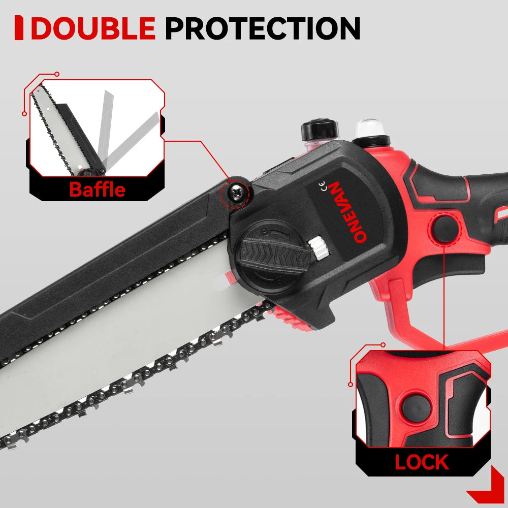 8Inch Brushless Electric Saw Cordless Oil Electric Chain Saw Digital Display Woodworking Power Tool For Makita 18V Battery Pin