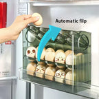 Kitchen Large Capacity Egg Fridge Storage Box - Portable Multi-Layer Egg Tray Organizer, Auto Opening/Closing Egg Holder