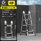 Telescopic ladder Multifunctional stainless steel herringbone walking ladder Folding lift straight ladder Thickened engineering