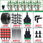 KESLA Greenhouse 5-50M Drip Irrigation System Automatic Watering Garden Hose DIY Micro Drip Watering Kits w/ Adjustable Drippers
