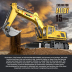 Alloy Rc Car 15/13Ch Remote Control Excavator Radio-Control Truck Construction Vehicle Simulated Model Children Xmas Gift