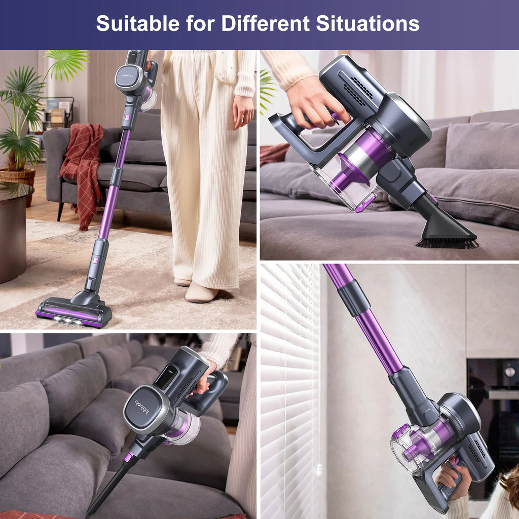 Free-Standing Vacuum Cleaner 25KPa, Lubluelu 202 Powerful Lightweight Cordless 6 In 1 Stick Vacuum Cleaner For Carpet Floor Pet