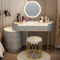 Pink White Vanity Table Women Luxury Nail European Big Stool Study Dressing Table Organizer Mesa De Maquillaje Home Furniture