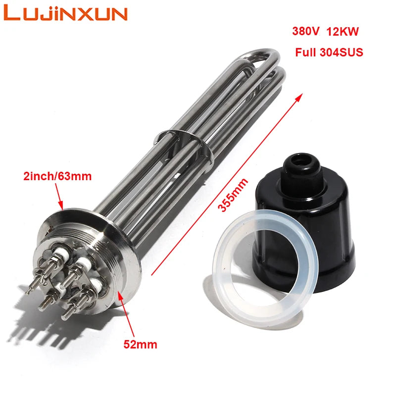 LUJINXUN Tri Clamp Heating Element G2"/1.5" Ten Immersion Water Tubular Electric Heater for Brewing 1.5KW-12KW SUS304 220V 1pc