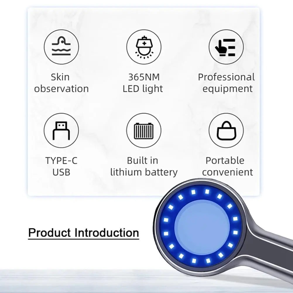 Woods Lamp Skin Analyzer For Skin 16leds UV 365nm Magnifying For Beauty Facial Testing Light Skin Analysis Detection Skin Care