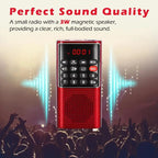 Hot Portable FM Mini Radio Built-in Speaker Recorder Rechargeable Battery Long Standby Strong Signal Handheld MP3 Walkman Radios