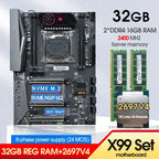 X99 Motherboard Combo Xeon E5 2697 V4 CPU Kit LGA 2011-3 2*16G=32GB DDR4 2400MHZ RAM Memory Support NVME M.2 USB 3.0 TITANIUM D4