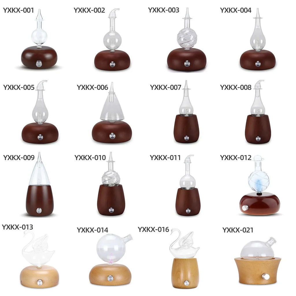 Aroma Essential Oils Diffuser Nebulizer Wooden Glass Air Fragrance Ele