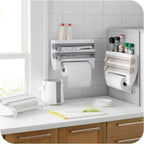 1 Pcs Kitchen Tools Cling Film Tissue Holder Sliding Knife Cutter Aluminum Foil Barbecue Cutting Box Towel Storage Racks