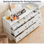 6 Drawer Dresser for Bedroom, Large Wood Dressers & Chests of Drawers 52'' Long Modern Sideboard Buffet Cabinet