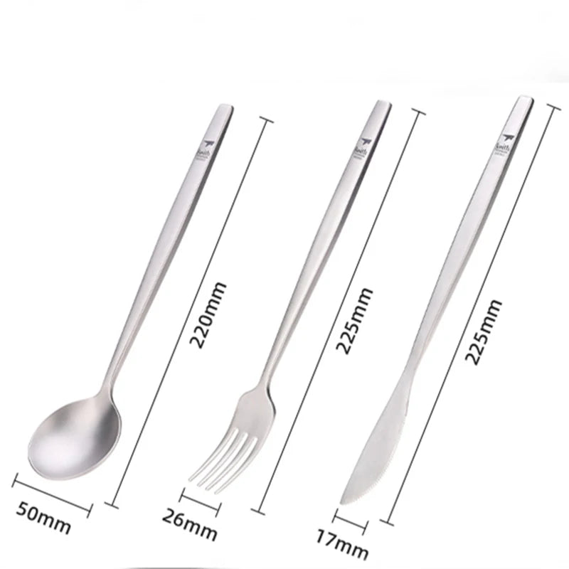 Keith Titanium Portable Spoon Fork Knife Steak Western Flatware Kitchen Christmas Party Supplies Dinnerware Travel Cutlery Set