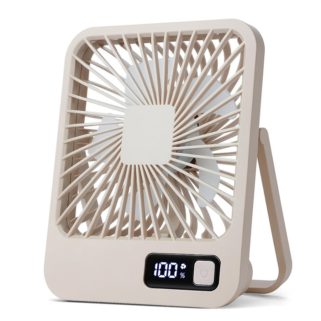 Desk Fan, Portable USB Rechargeable Fan, 180° Tilt Folding Personal Fa