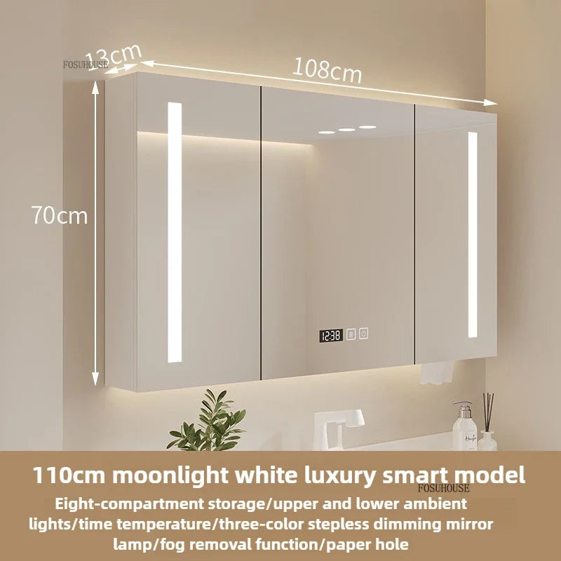 Bathroom Wall Mounted Mirror Cabinet Modern Smart Bathroom Cabinets with Mirror Creative Bathroom Storage Cabinet Home Furniture