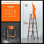Thickened carbon steel telescopic ladder Multifunctional herringbone ladder Bamboo ladder Lifting  folding engineering staircase