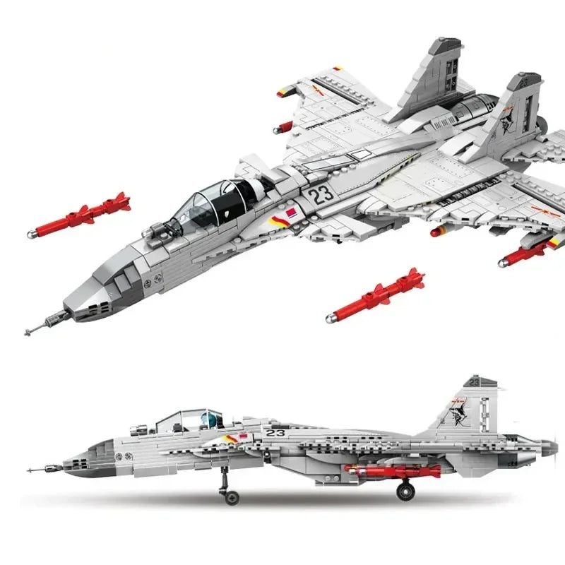 1186pcs Military J-15 Fighter Jet Building Blocks - Aircraft Model Bricks for Boys & Kids Toy Gift | AlluCanFind