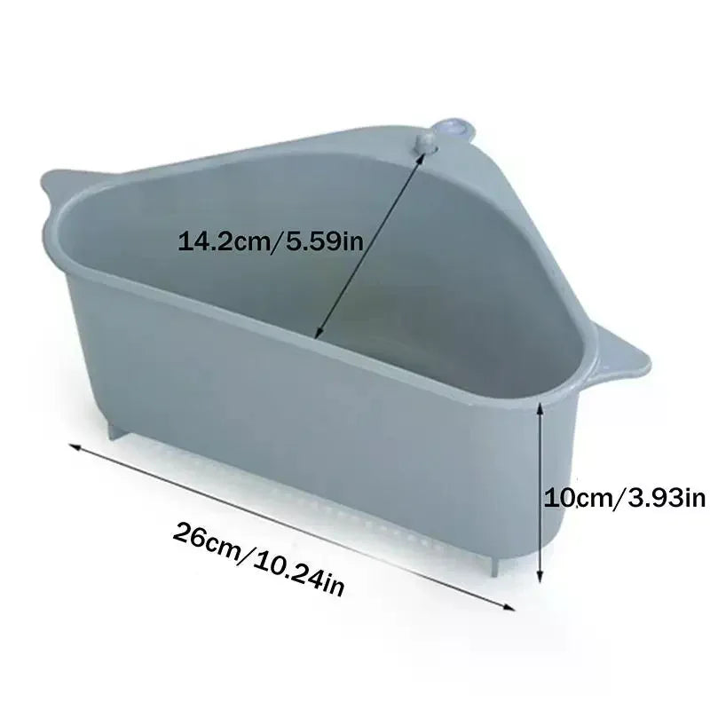 Kitchen Sink Triangle Drain Basket Plastic Food Vegetables Peel Egg Filter Storage Organizer Kitchen Shelf Rack Drainer
