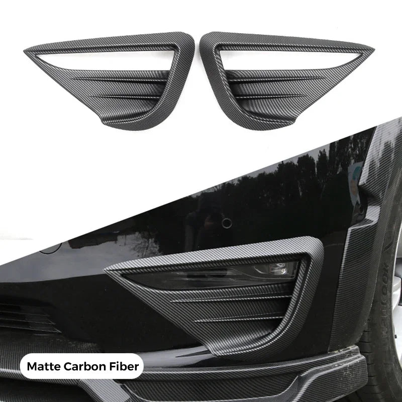 For Tesla Model Y Fog Lamp Spoiler Blade Trim Protective Cover Wolf Tooth Wind Blades ABS Car Decoration Stickers Accessories