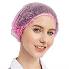 100 PCS Disposable Mop Mob Bouffant Caps 21 inch Non-Woven Clip Hair Head Cover Net for Beauty Food Salon Cooking Hairnets Caps