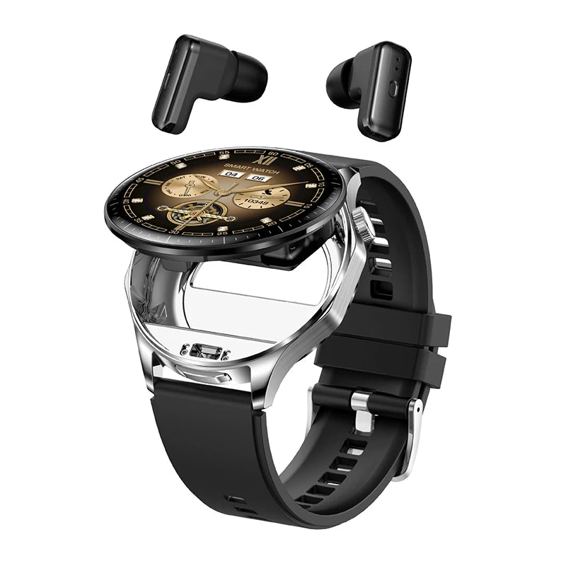 TWS 3-in-1 Smart Watch AMOLED 1.43" - Bluetooth Call, Built-in Earbuds, Fitness Tracker & Music Control