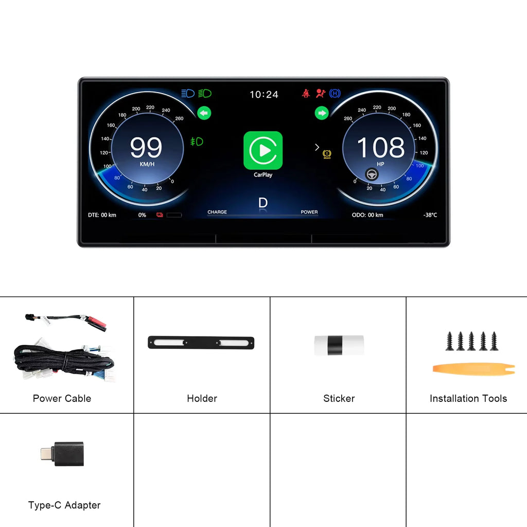 Podofo 9” Head Up Display For Tesla Model 3/Y Tesla HUD Display Carplay Android Auto WIFI Bluetooth OTA Power Speed Update