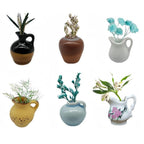 3-14pcs Set Mini Ceramics Vase Fridge Magnets Label Mini Bonsai Magnet Button Potted Simulation Flower Vase Refrigerator Message