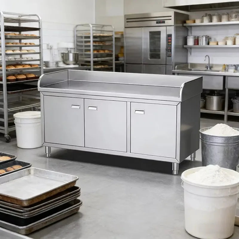 Custom Heavy Duty Kitchen Work Table Stainless Steel Food Prep Station for Commercial Use