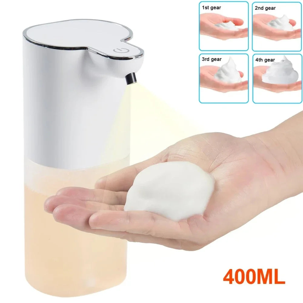 Automatic Soap Dispenser Touchless Foaming Soap Pump 400ml USB Rechargeable  Electric Wall Mounted 4 Levels for Bathroom Kitchen