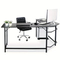 66" L-Shaped Gaming Desk Corner Computer Desk PC Laptop Study Table Workstation
