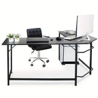 66" L-Shaped Gaming Desk Corner Computer Desk PC Laptop Study Table Workstation