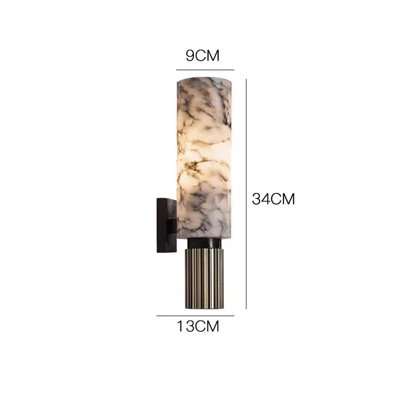 Nordic Modern Creative Marble Wall Lamp for Living Room Gold Copper Home Indoor Decoration LED Sconce Bedroom Bedside Round