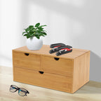 Desk Organizer Mini Bamboo Desk Organizer Drawer Desktop Storage Organizer for Office Home Toiletries, No Assembly Required