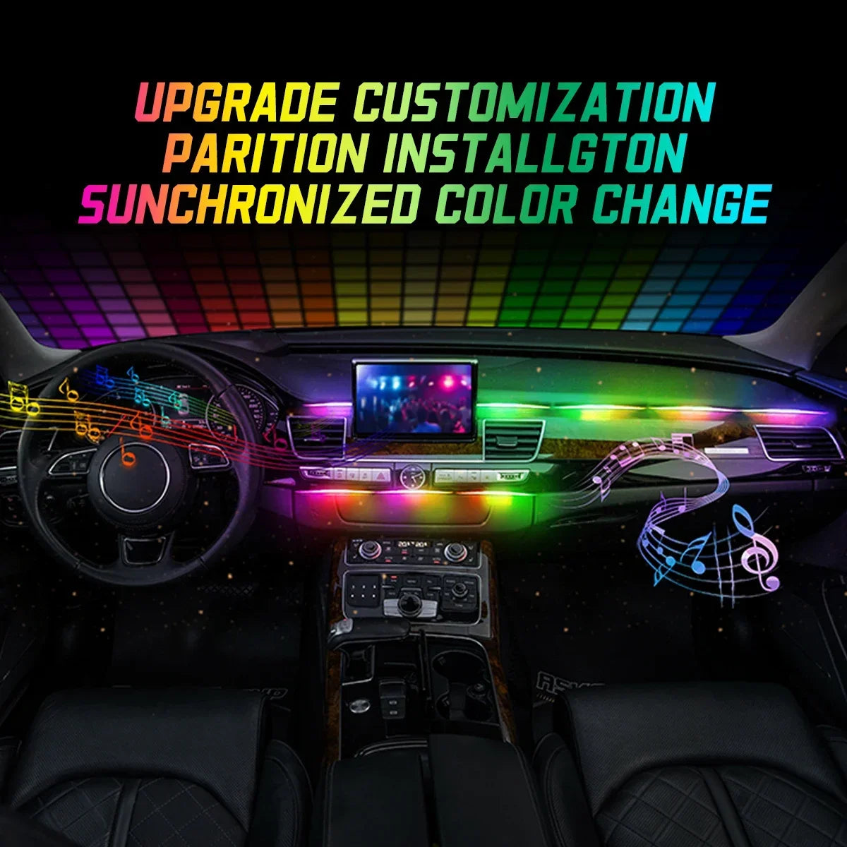 Symphony Car Atmosphere Light Automatic OFF Module 30 Seconds Glove Box USB Expansion Dock Ambient Lamp For Tesla Model 3 Y S X