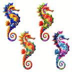 Eye-catching Metal Ocean Seahorse Wall Decor Hanging Wall Outdoor Garden Sculpture Statue Home Yard Pool Bathroom Living Room