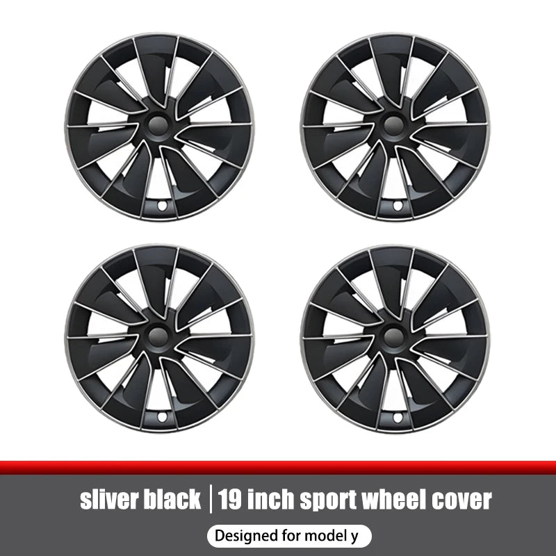 4PCS Hub Cap for Tesla Model Y 19 Inch Wheel Cover Replacement Performance AutoFull Rim Car Accessories Knife Style 2018-2024