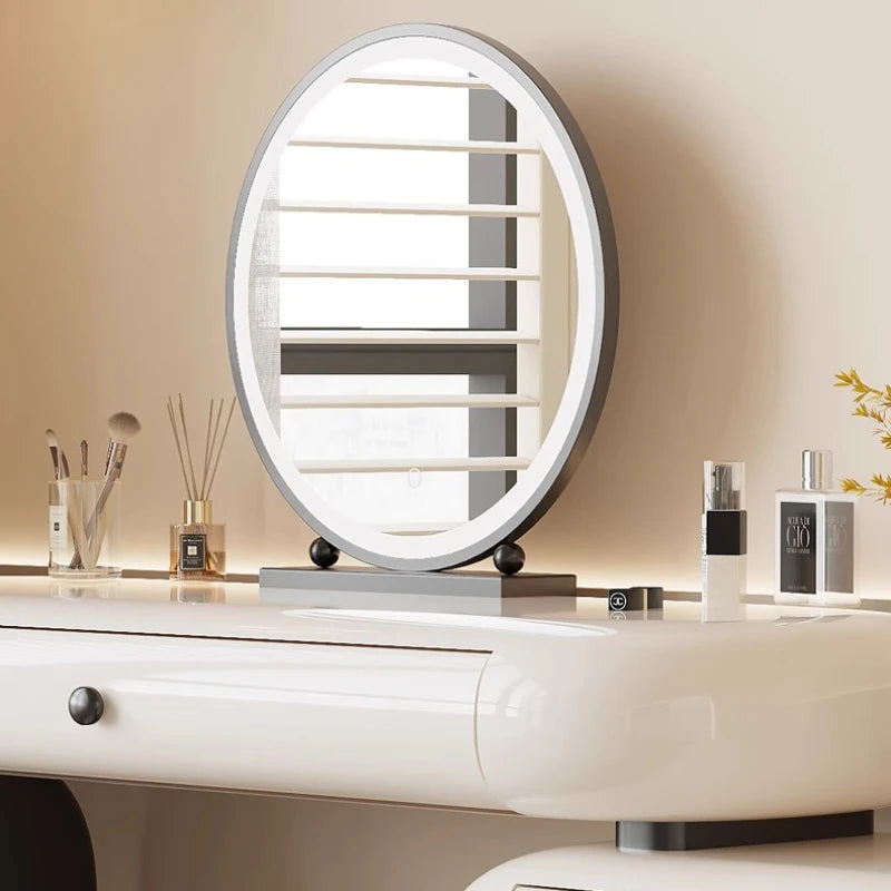 Luxury Modern Makeup Vanity Dressers For Bedroom Headdresses Hairstyles Comfortable Vanity Desk With Light Mirror With Seat