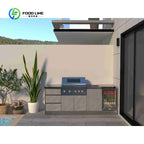 Customized Stainless Steel BBQ Grill Modular Outdoor Kitchen Island Furniture Cabinets Most Popular for Apartment