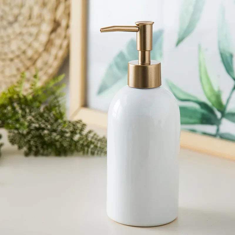 Simple Ceramic Soap Liquid Bottle Hand Sanitizer Bottle Solid Color Bathroom Creative Dispensing Bottle Squeeze Bottle