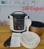 12V 24V Electric Rice Cooker Car Truck Soup Porridge Cooking Pot Fast Heating Lunch Box Mini Food Steamer Meal Heater Warmer 2L