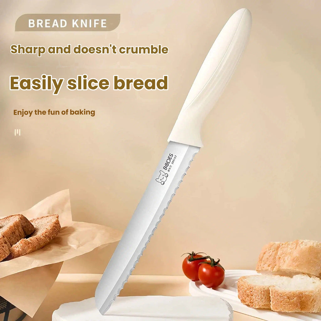 Kitchen bread knife with serrated edge, sandwich and toast slicing knife, stainless steel baking tool for cooking accessories