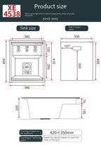 Hidden Bar Sinks Cup Washer 304  Stainless Steel Kitchen Sink Small Silver Single Slot With Lid Bar Balcony Wash Basin