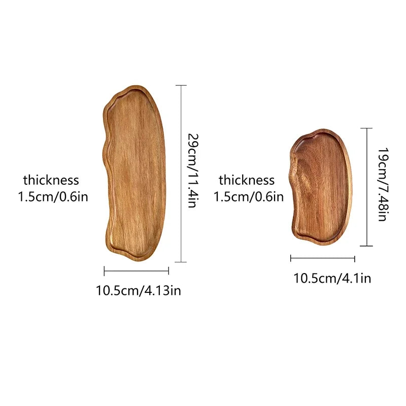 Japanese Style Wooden Kitchen Accessories Tea Coffee Tray Fruit Dessert Candy Plate Wood Decorative Food Dish Trays Tableware
