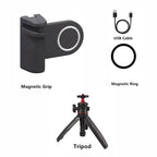 Magnetic CapGrip Magsafe Phone Grip Camera Phone Holder Handheld Selfie Booster w Bluetooth Remote 1/4 Screw for iPhone Android
