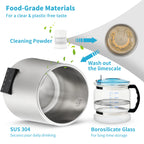 SucceBuy 4L Water Distiller Purifier Filter Dispenser Drink Bottle Softener Dual Temp Display Overheat Protection Home Appliance