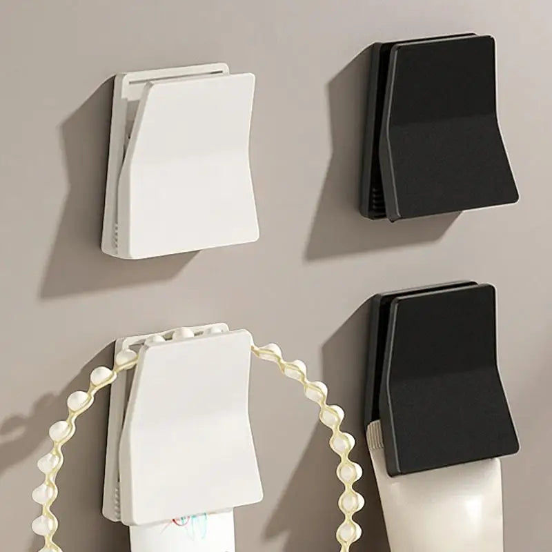Kitchen Clips 4pcs Sealing Bathroom Toothpaste Holder No-drill Wall-mounted Dishwashing Glove Storage Home Organization
