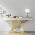 Nordic designer Fashion Wall Hall Porch Decorative Cabinet Semi-circular Slate Console Tables for Living Room Entrance Furniture