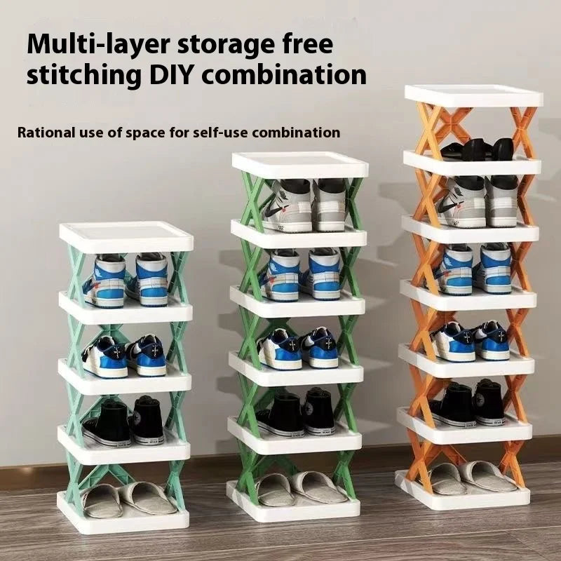 Multi Layer Simple Shoes Shelf 3/6/9tier New Folding Shoe Rack Color Cabinet Multi-Folding Space-Saving Diy Home Organizer Shelf