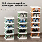 Multi Layer Simple Shoes Shelf 3/6/9tier New Folding Shoe Rack Color Cabinet Multi-Folding Space-Saving Diy Home Organizer Shelf