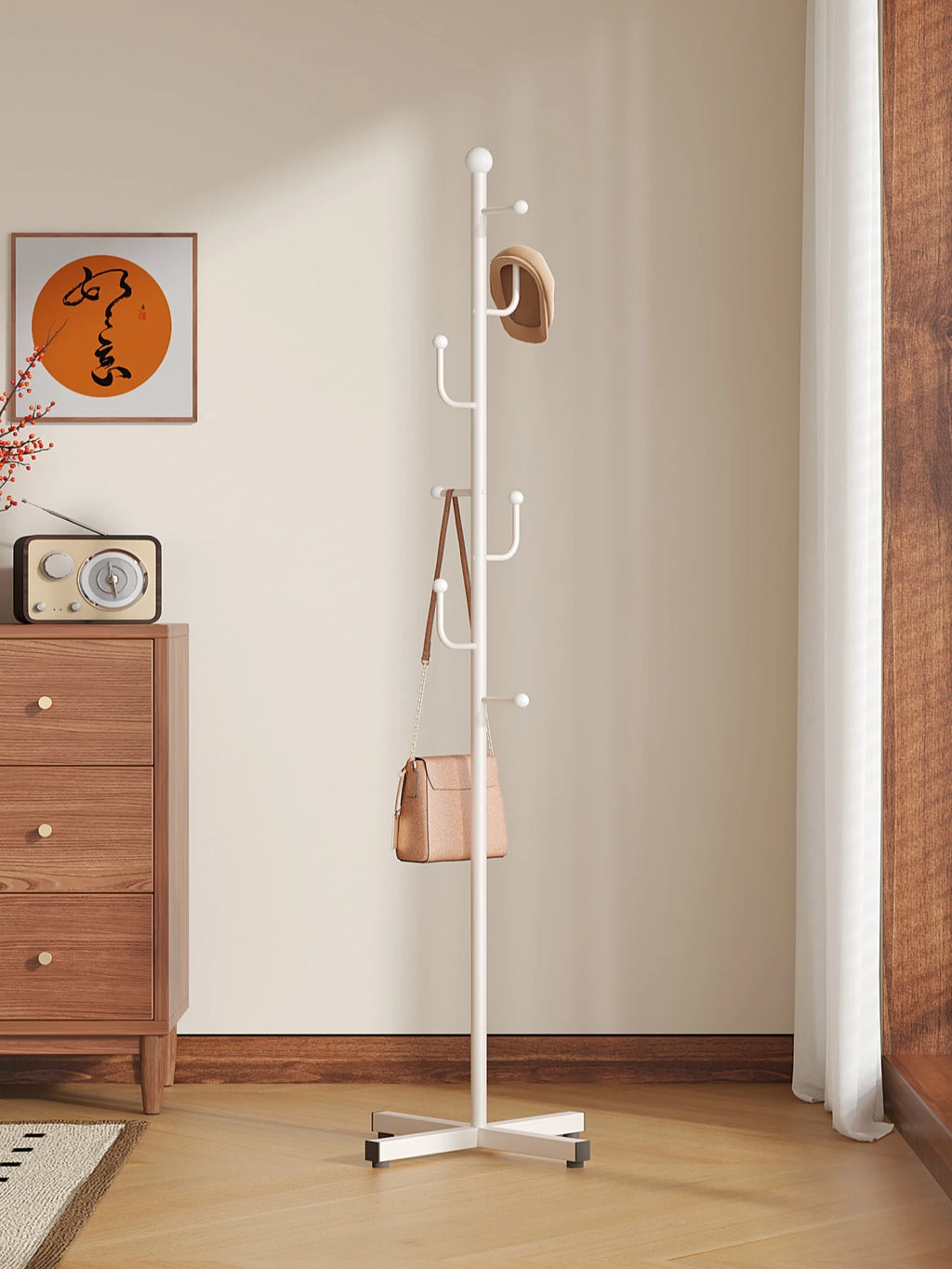 Medieval Windbreaker Hat Rack Floor-Standing Room Bedroom Home Simple Ins Living Room Clothes Hanger Storage Coat Rack