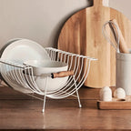 Japanese Wrought Iron Kitchen Bowl and Plate Organizer, Durable Metal Tableware Drain Rack, Storage for Home